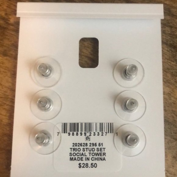 Charter Club Cubic Zirconia Trio Stud Set - Picture 2 of 3